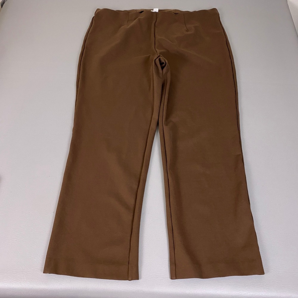 Coldwater Creek Pull On Pants Women's Plus Size 2X Brown Straight Leg Ponte Knit